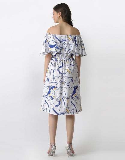White Coloured Crepe Printed Dress | SLV192TK2935