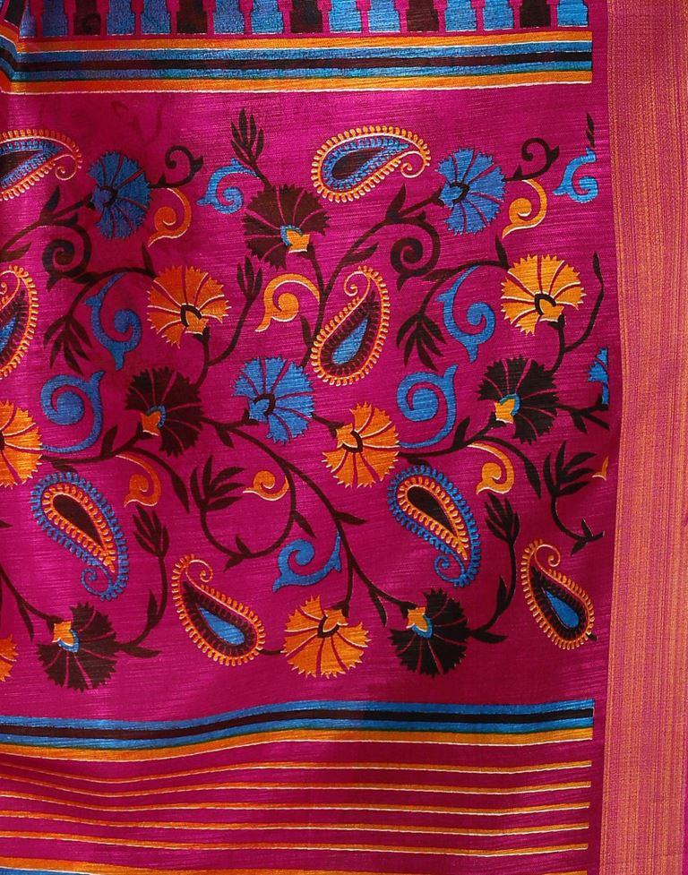 Pink Cotton Printed Saree | 1943S625