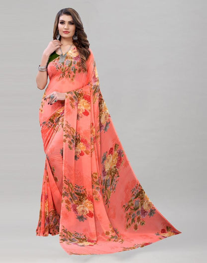 Dashing Pink Printed Saree | 1953S308