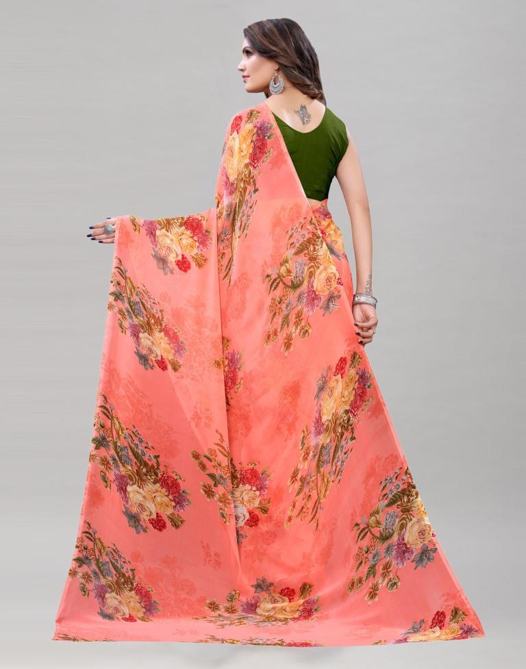 Dashing Pink Printed Saree | 1953S308