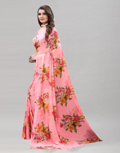 Trendly Pink Printed Saree | 1954S312