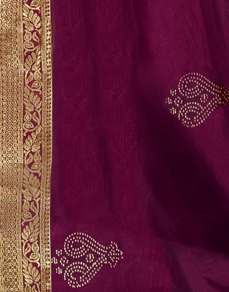 Beautiful Wine Silk Saree | 1965S81232