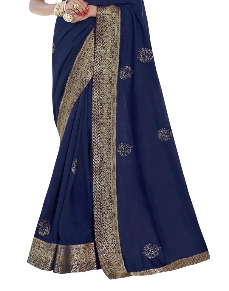 Modish Navy Blue Silk Saree | 1965S81236