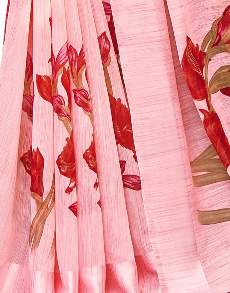 Pink Cotton Printed Saree | 1968S6151