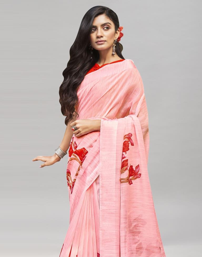 Pink Cotton Printed Saree | 1968S6151