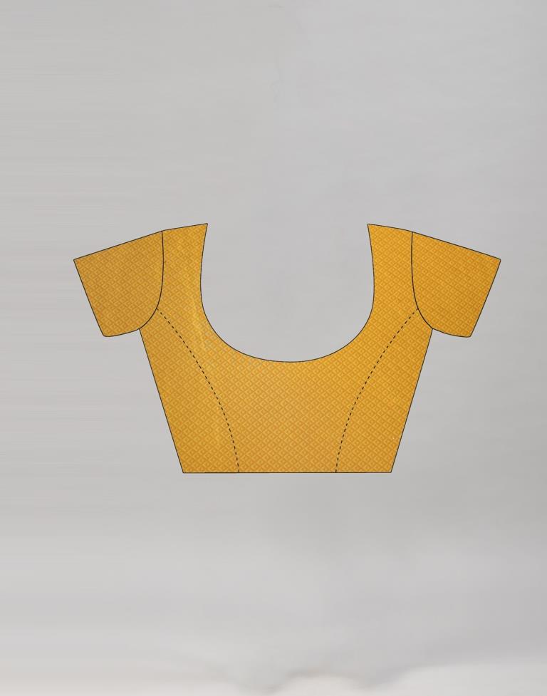 Sleek Yellow Printed Saree | 1974S481