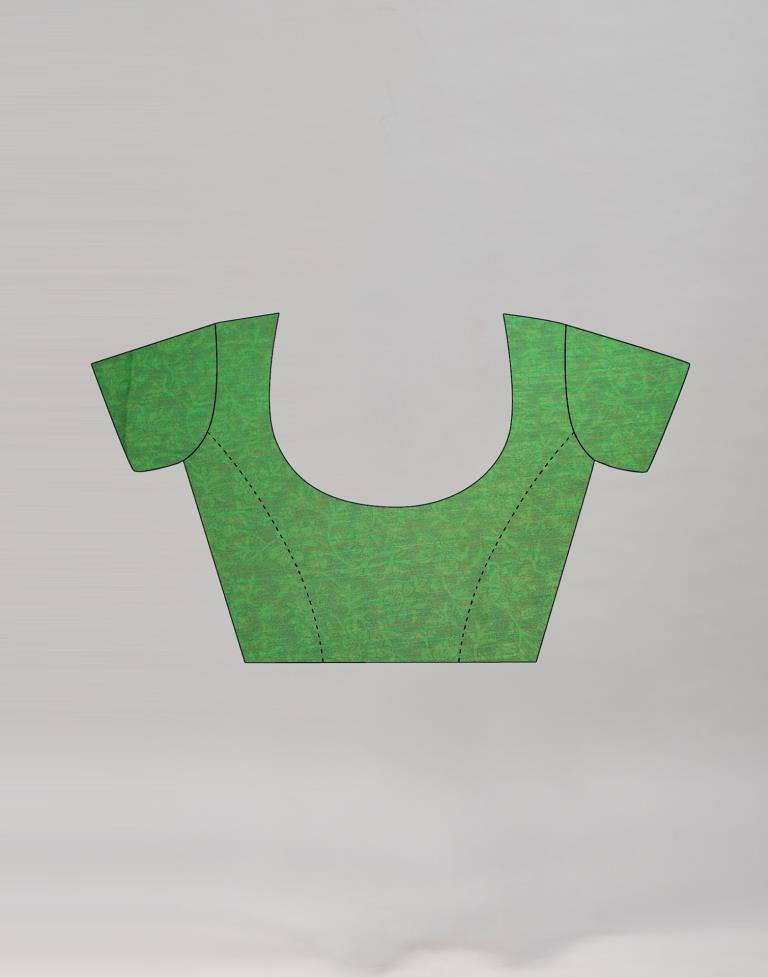 Glorious Green Printed Chiffon Saree | 1975S495