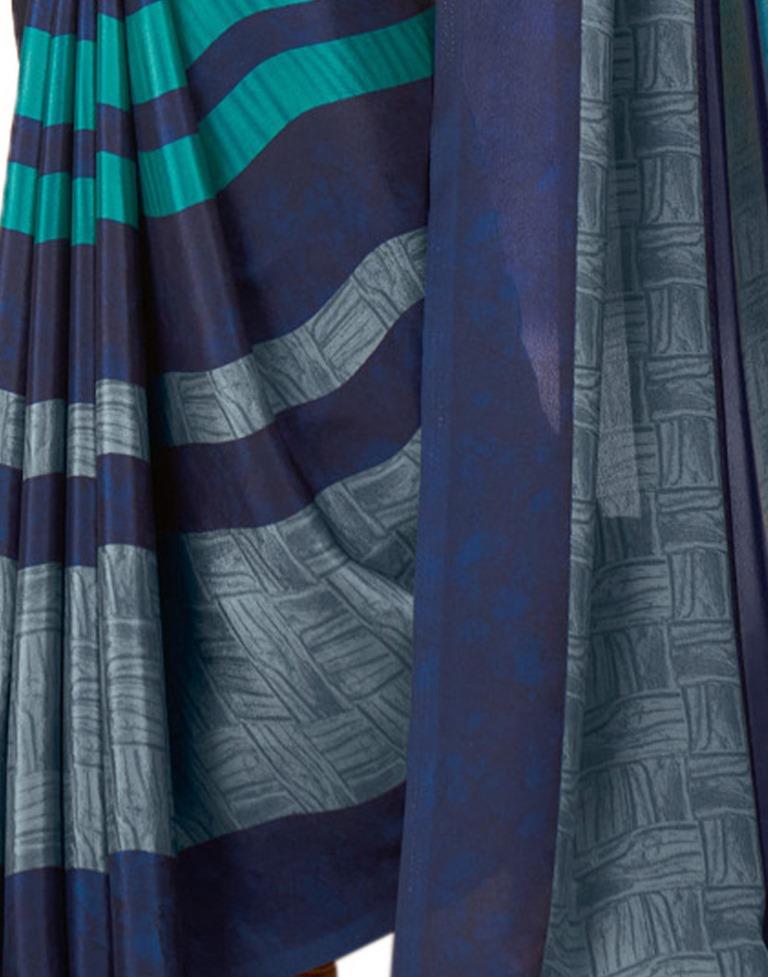 Navy Blue Printed Saree | 1977S533