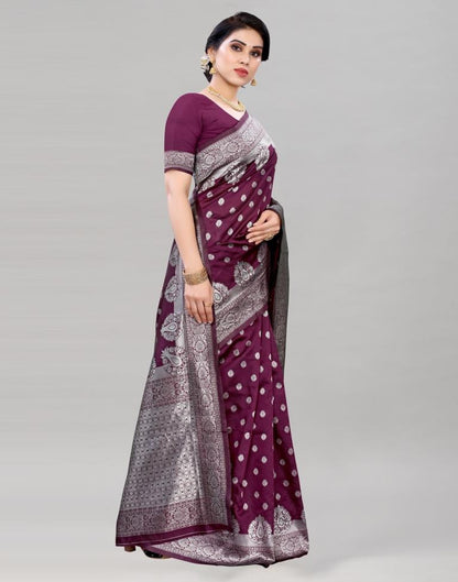 Wine Banarasi Saree | 1979S101