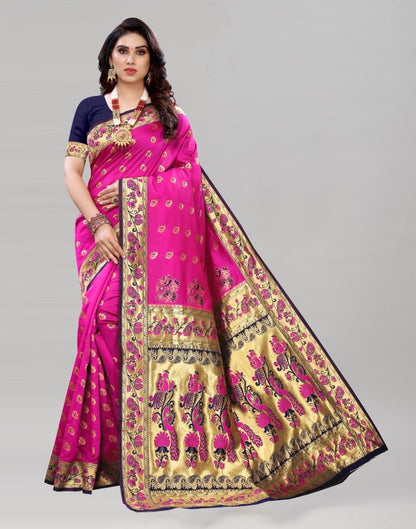 Peppy Pink Paithani Saree | 1979S106