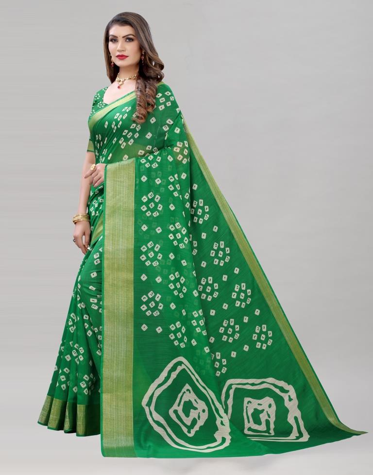 Aura Of Pure Khadi Cotton (Favourite Green Color) Saree – Monamaar