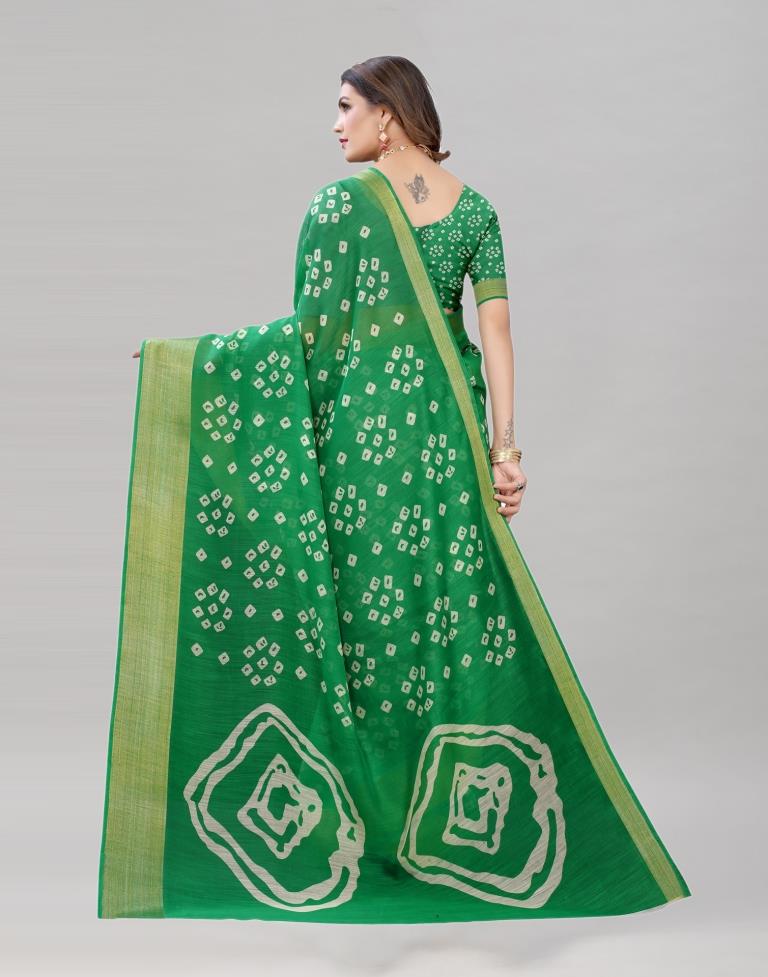 Traditional Bandhani Saree With Running Blouse Designer Rajasthani  Georgette | eBay