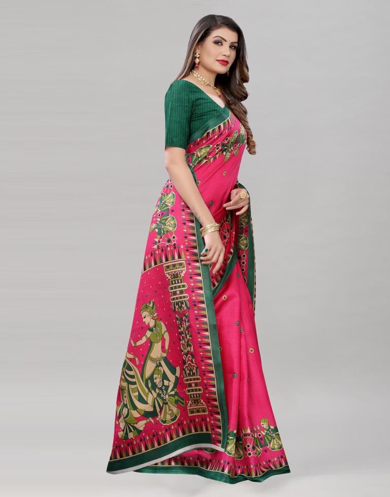 Stunning Hot Pink Khadi Silk Saree | 1986S108