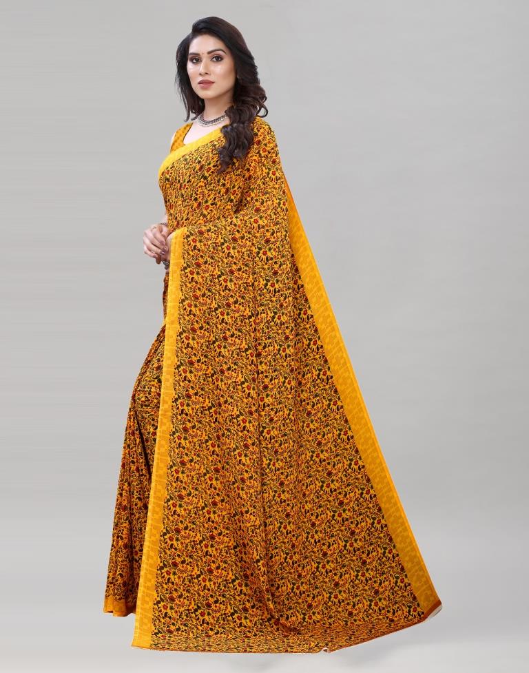 Turmeric Yellow Printed Saree | 1989S390