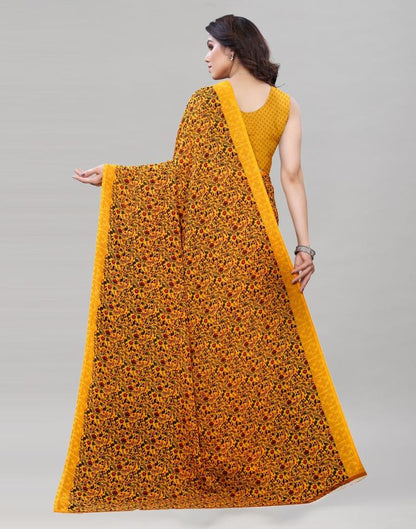 Turmeric Yellow Printed Saree | 1989S390