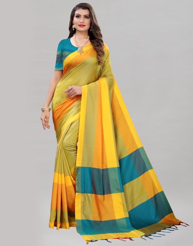 Yellow Hand Woven Silk Saree | 2007S743