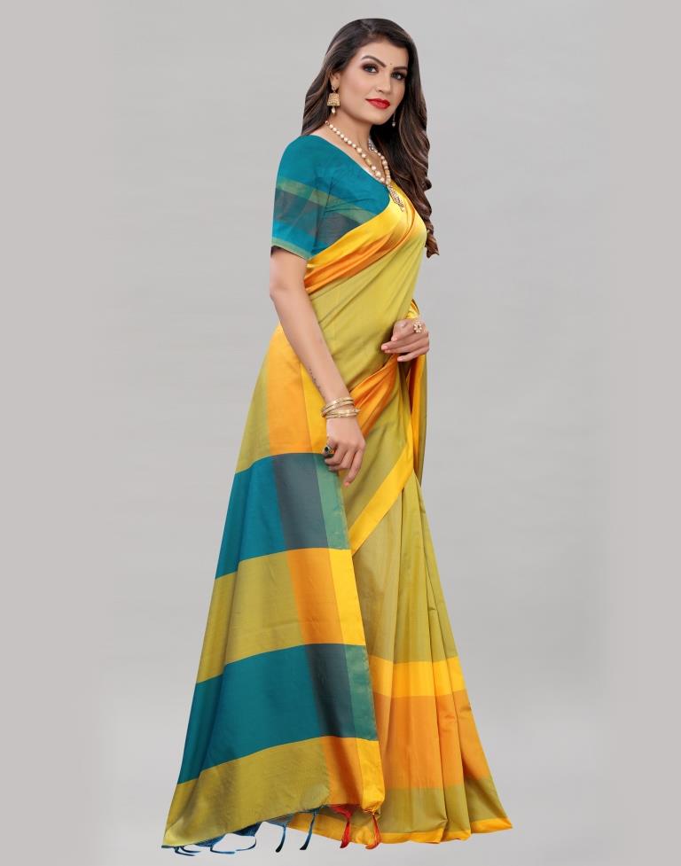 Yellow Hand Woven Silk Saree | 2007S743