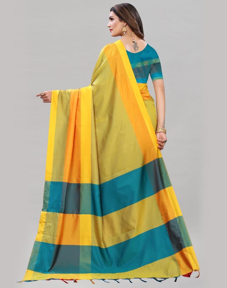 Yellow Hand Woven Silk Saree | 2007S743