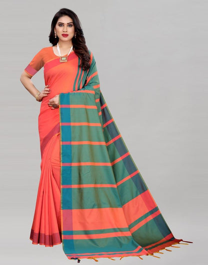 Orange Hand Woven Silk Saree | 2007S750