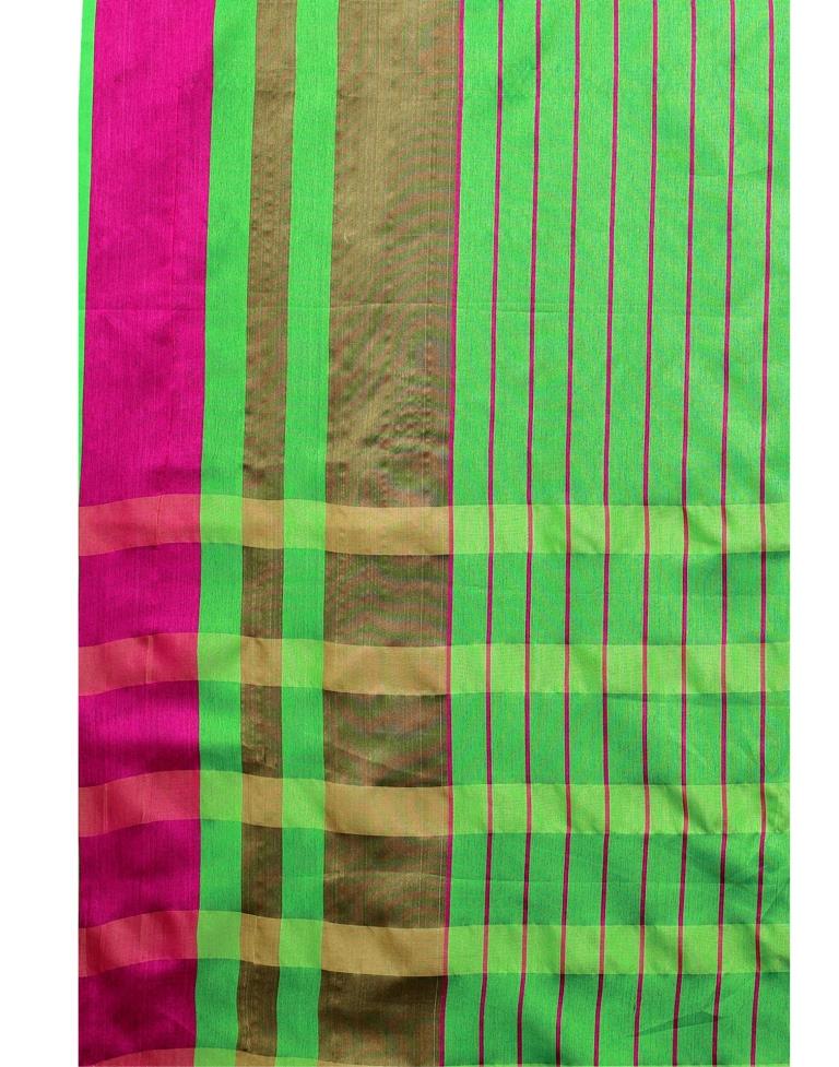 Parrot Green Hand Woven Silk Saree | 2009S772