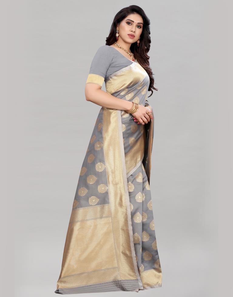 Epitome Grey Banarasi Saree | 2035S125