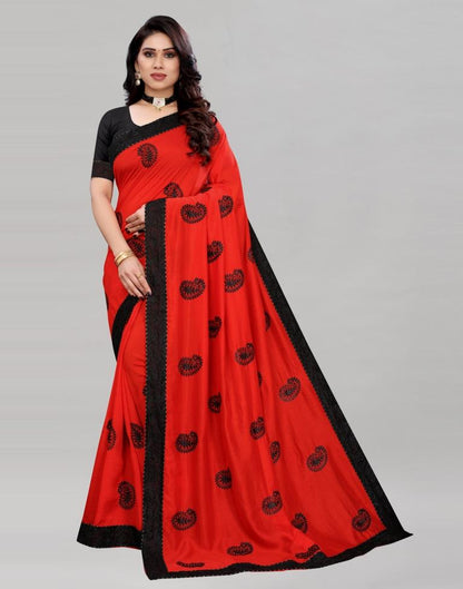Striking Red Silk Saree | 2039S829