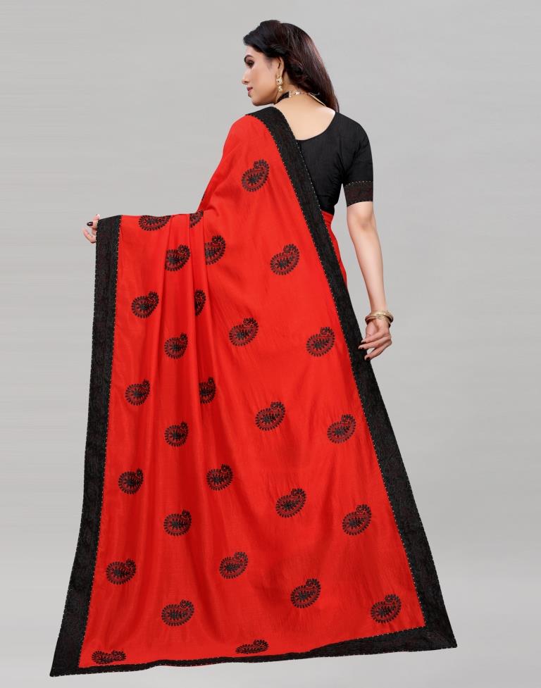 Striking Red Silk Saree | 2039S829