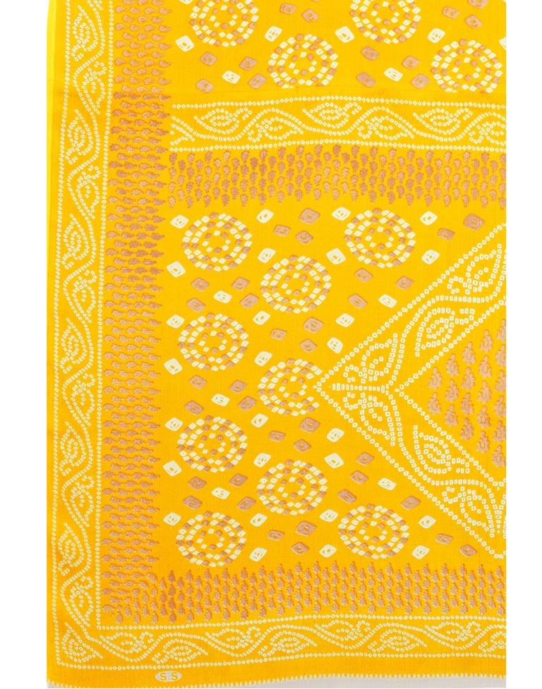 Imperial Yellow Printed Saree | 2041S572