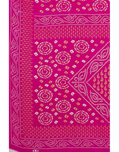 Valiant Hot Pink Printed Saree | 2041S574