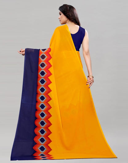 Turmeric Yellow Printed Saree | 2042S421