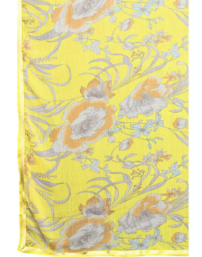 Fab Lemon Yellow Printed Saree | 2044S368