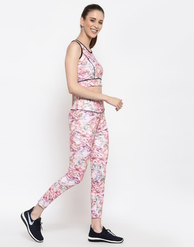 Multicolored Coloured Printed Lycra Sportswear | SLV205TK3032