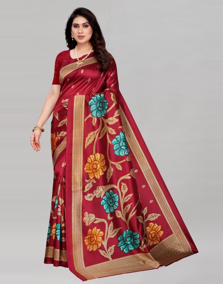 Auspicious Maroon Silk Saree | 2060S613