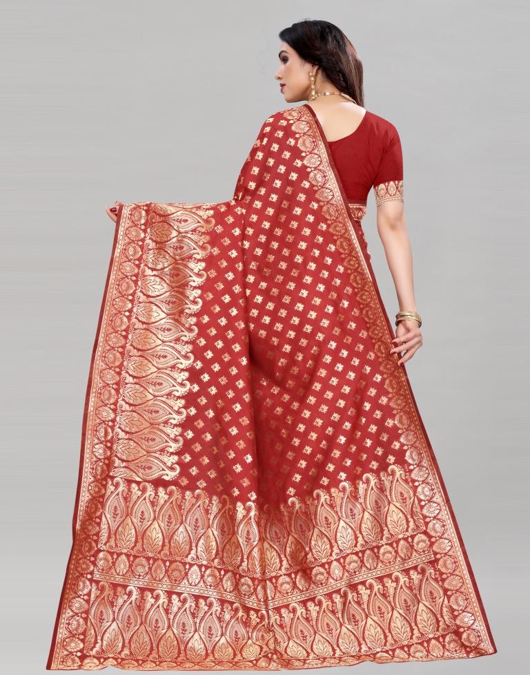 Voguish Red Banarasi Saree | 2067S109