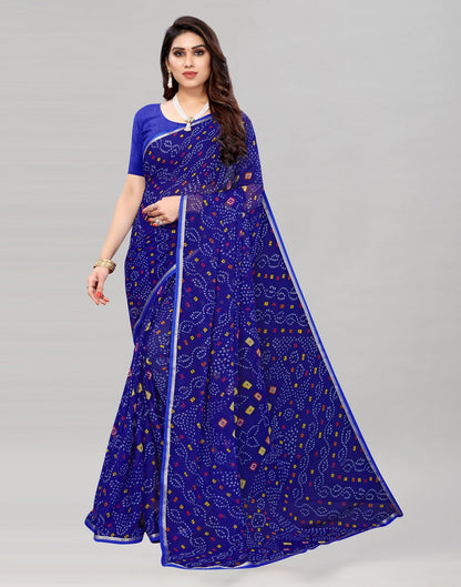 Blue Bandhani Printed Saree | 2115S377