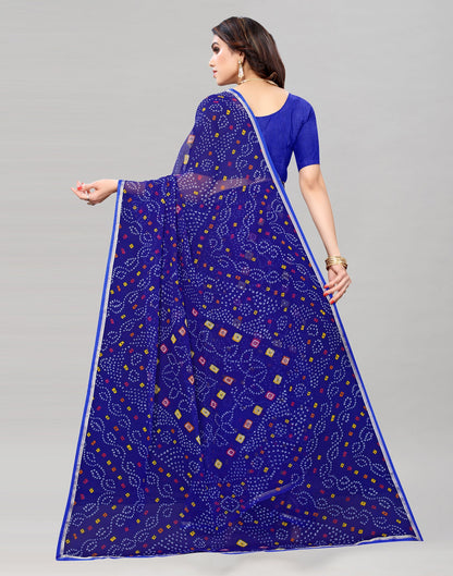Blue Bandhani Printed Saree | 2115S377