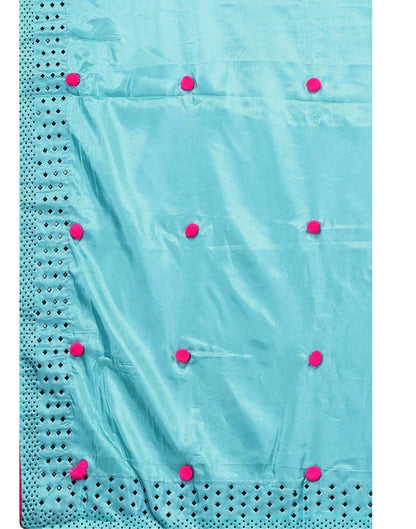 Light Blue Coloured Embellished Silk Saree | SLV2155S105