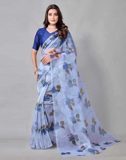 Blue Organza Saree | 2218S282