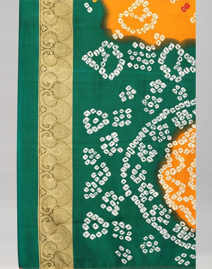 Turmeric Yellow Coloured Poly Silk Bandhani Printed Saree | SLV2228S123