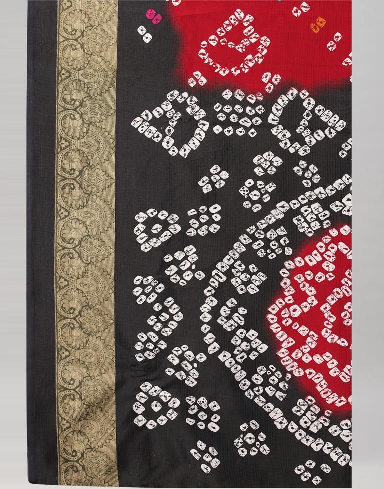 Maroon Coloured Poly Silk Bandhani Printed Saree | SLV2228S124