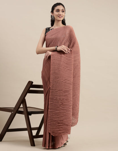 Tawny Brown Pleated Saree