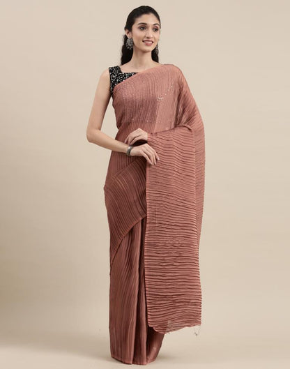Tawny Brown Pleated Saree