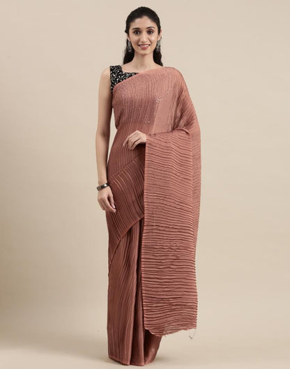 Tawny Brown Pleated Saree