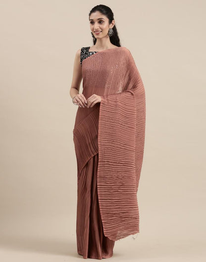 Tawny Brown Pleated Saree
