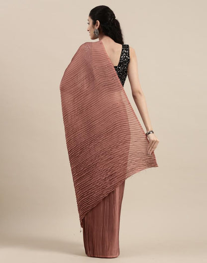 Tawny Brown Pleated Saree