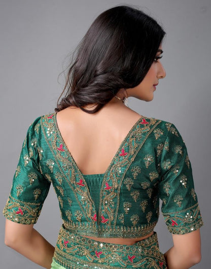 Pista Green Silk Saree | 2244S182