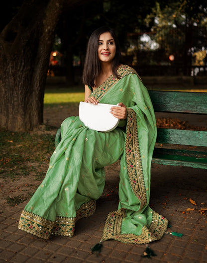 Pista Green Silk Saree | 2244S182