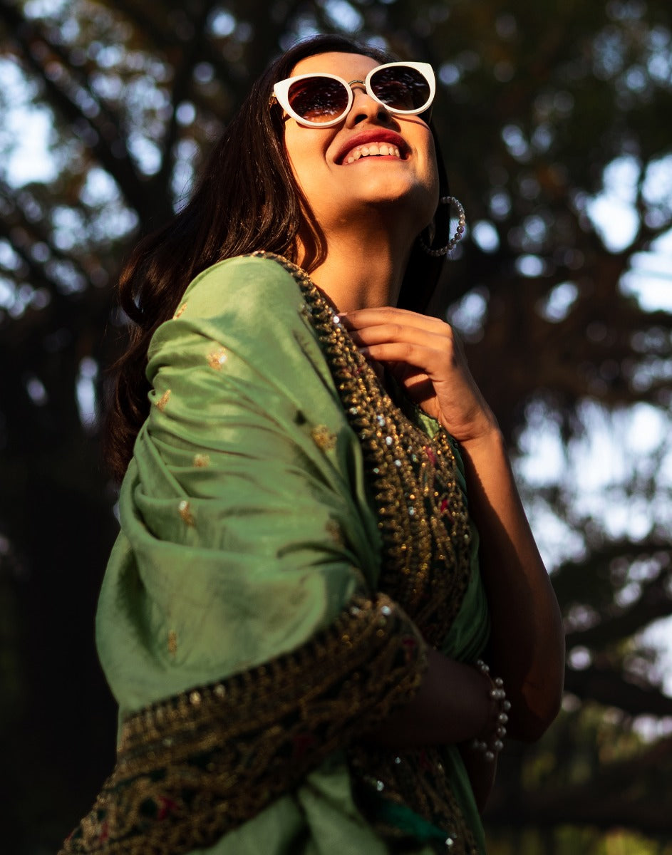 Pista Green Silk Saree | 2244S182