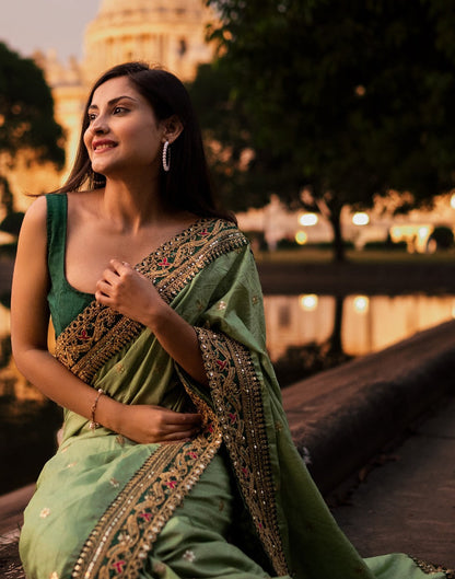 Pista Green Silk Saree | 2244S182
