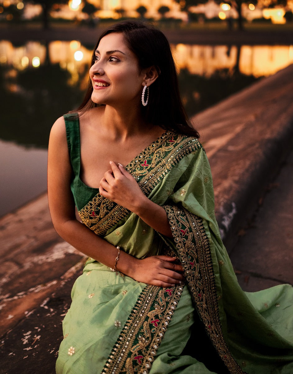 Pista Green Silk Saree | 2244S182